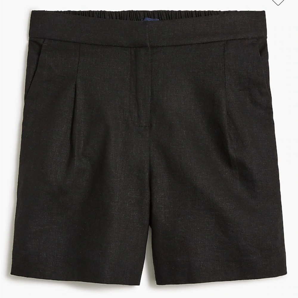 J. Crew Factory women’s elastic-back linen-blend pleated shorts (2)
